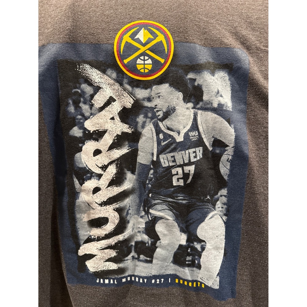 NBA Denver Nuggets Jamal Murray 27 Graphic T-Shirt Mens 2XL Charcoal‎ Gray Tee
